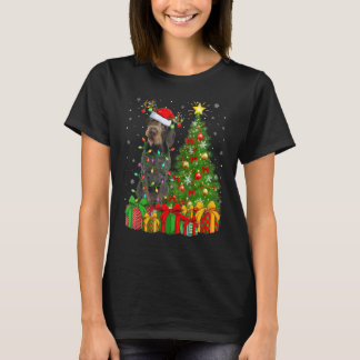 Xmas Lights German Wirehaired Pointer Dog Christma T-shirt