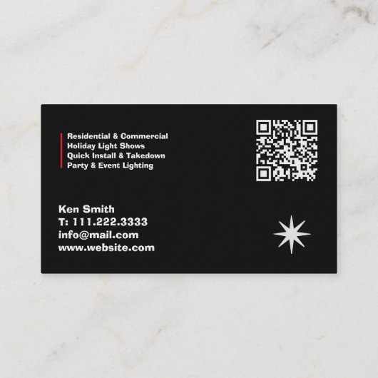 🎄 Xmas Lights Installation QR Visitekaartje (Achterkant)