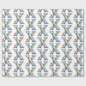 Xmas Lights Letter X Christmas Cadeaupapier (Vlak)