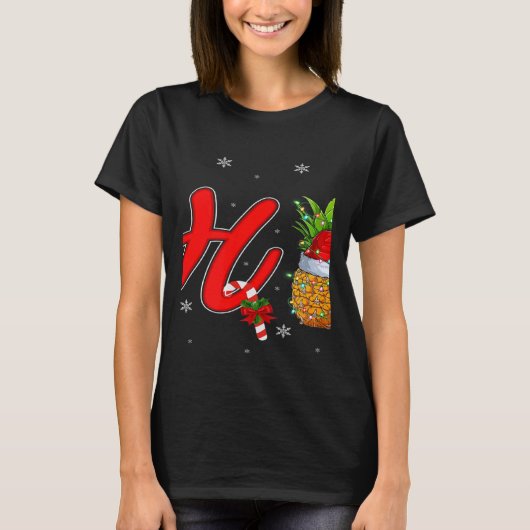 Xmas Lights Pineapple Ho3 Ho Ho Ho Pineapple Chris T-shirt (Voorkant)