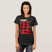 Xmas Lights Red Buffalo Plaid Panda Christmas Paja T-shirt (Voorkant volledig)