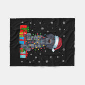 Xmas Lights Santa Duitse Kortharige Pointer Dog C Fleece Deken (Voorkant (Horizontaal))