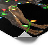 Xmas Lights Santa Hat Doberman Nscher Dog Christ T Poster (Hoek)