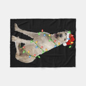 Xmas Lights Santa Hat Irish Wolfhound Dog Christma Fleece Deken (Voorkant (Horizontaal))