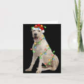Xmas Lights Santa Hat Irish Wolfhound Dog Christma Kaart (Voorkant)