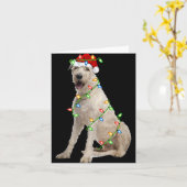 Xmas Lights Santa Hat Irish Wolfhound Dog Christma Kaart (Gele Bloem)