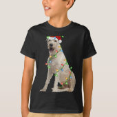 Xmas Lights Santa Hat Irish Wolfhound Dog Christma T-shirt (Voorkant)