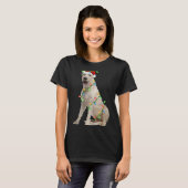 Xmas Lights Santa Hat Irish Wolfhound Dog Christma T-shirt (Voorkant volledig)