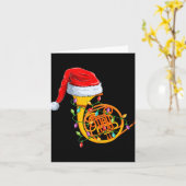 Xmas Lights Santa Hat Musical French Horn Christma Kaart (Gele Bloem)