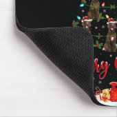 Xmas Lights Santa Irish Setter Dog Christmas Tree Muismat (Hoek)