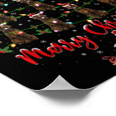 Xmas Lights Santa Irish Setter Dog Christmas Tree  Poster (Hoek)