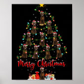 Xmas Lights Santa Irish Setter Dog Christmas Tree Poster (Voorkant)