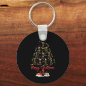 Xmas Lights Santa Irish Setter Dog Christmas Tree Sleutelhanger (Voorkant)