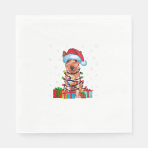 Xmas Lights Santa Soft Coated Wheaten Terrier Hond Servet