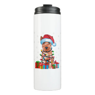 Xmas Lights Santa Soft Coated Wheaten Terrier Hond Thermosbeker