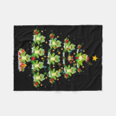 Xmas Lights Santa Tree Frog Christmas Tree Premium Fleece Deken (Voorkant (Horizontaal))
