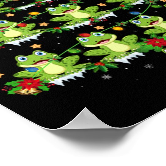Xmas Lights Santa Tree Frog Christmas Tree Premium Poster (Hoek)