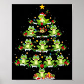Xmas Lights Santa Tree Frog Christmas Tree Premium Poster (Voorkant)