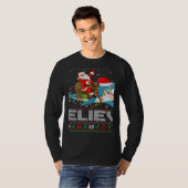 Xmas Lights Shark Believe Ugly Santa Riding Shark  T-shirt (Voorkant volledig)