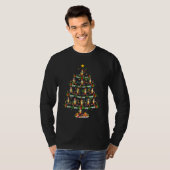 Xmas Lights Track And Field Player Christmas Tree T-shirt (Voorkant volledig)