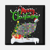 Xmas Lights Tree Santa Guinea Fowl Bird Merry Chri Magneet (Voorkant)