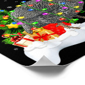 Xmas Lights Tree Santa Guinea Fowl Bird Merry Chri Poster (Hoek)