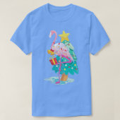 Xmas Lights Tropical Flamingo Kerstmis Tree Hawai T-shirt (Design voorkant)