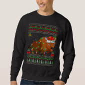 Xmas Lights Ugly Sweater Style Santa Bison Christm (Voorkant)