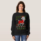 Xmas Lights Ugly Sweater Style Santa Goat Christma (Voorkant volledig)