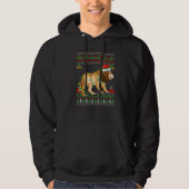 Xmas Lights Ugly Sweater Style Santa Mountain Lion (Voorkant)