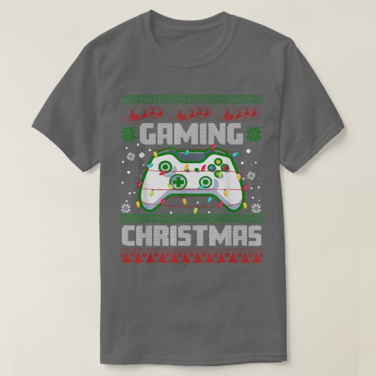 Xmas Lights Video Game Controller Ugisch game Chri T-shirt (Design voorkant)