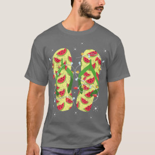 Xmas Lights Watermeloen Teenslippers Tropische ker T-shirt