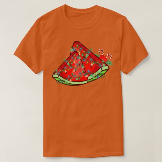 Xmas Lights Watermelon Summer Hawaiian Kerstmis I T-shirt (Design voorkant)