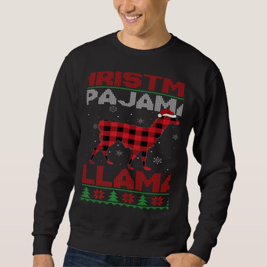 Xmas Llama Red Buffalo Plaid Ugly Llama Christmas  Trui (Voorkant)