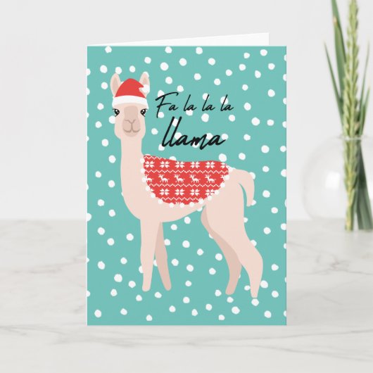 Xmas Llama Schattigee kerst Wenskaart Feestdagen Kaart (Voorkant)