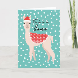 Xmas Llama Schattigee kerst Wenskaart Feestdagen Kaart