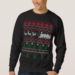 Xmas Locomotive Model Train Ugly KerstSweater Trui