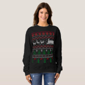 Xmas Locomotive Model Train Ugly KerstSweater Trui (Voorkant volledig)