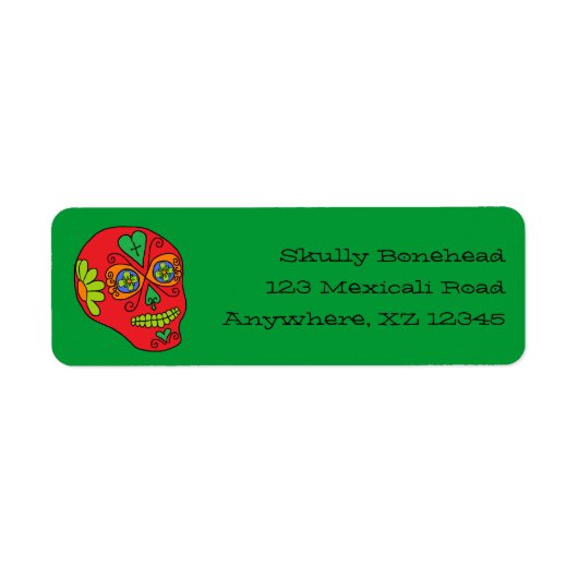 Xmas Lucha Libre Sugar Skull Etiket (Voorkant)