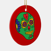 Xmas Lucha Libre Sugar Skull Keramisch Ornament (Rechts)
