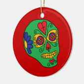 Xmas Lucha Libre Sugar Skull Keramisch Ornament (Links)