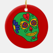 Xmas Lucha Libre Sugar Skull Keramisch Ornament (Achterkant)