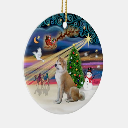 Xmas Magic - Akita Inu 2 Keramisch Ornament (Rechts)