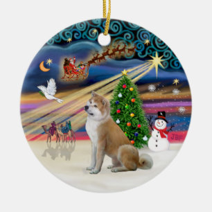 Xmas Magic - Akita Inu 2 Keramisch Ornament