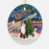 Xmas Magic - Aussie Shepherd (tri) Keramisch Ornament (Links)