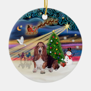 Xmas Magic - Basset Hound Keramisch Ornament