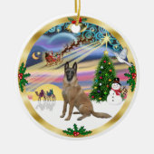 Xmas Magic-Belgian Malinois1r Keramisch Ornament (Voorkant)