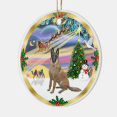 Xmas Magic-Belgian Malinois1r Keramisch Ornament (Links)