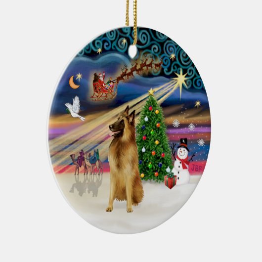 Xmas Magic - Belgisch Tervuren Keramisch Ornament (Rechts)
