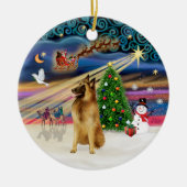Xmas Magic - Belgisch Tervuren Keramisch Ornament (Voorkant)